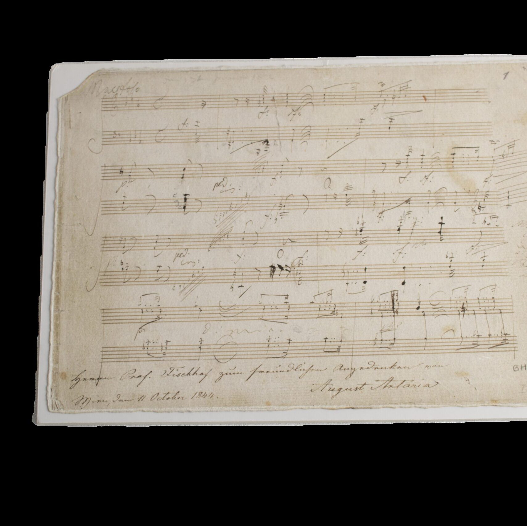 Libro de partitura para piano con texto “Las Estaciones” de Haydn